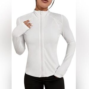 Yogalicious Lux Rebel Flare Full Zip Active wear Jacket Gardenia Small 🆕